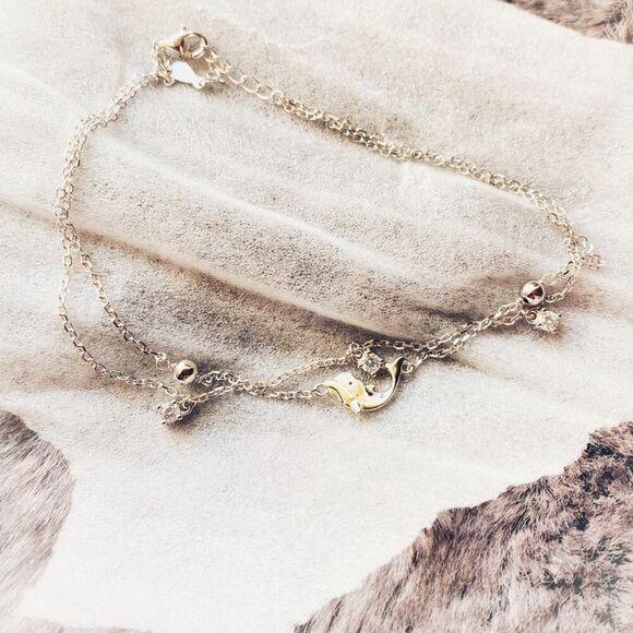 Dolphin CZ Anklet Bracelet - Picture 2 of 9